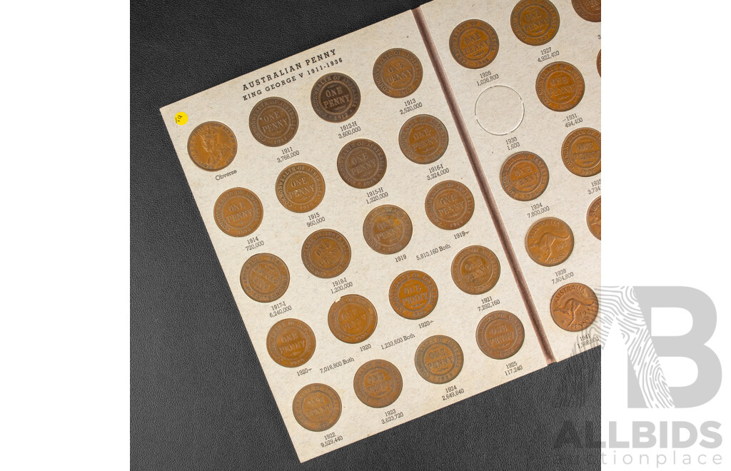 Australian Dansco Penny Album, 1911 to 1964 Including 1925 and 1946