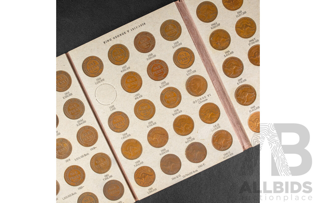 Australian Dansco Penny Album, 1911 to 1964 Including 1925 and 1946