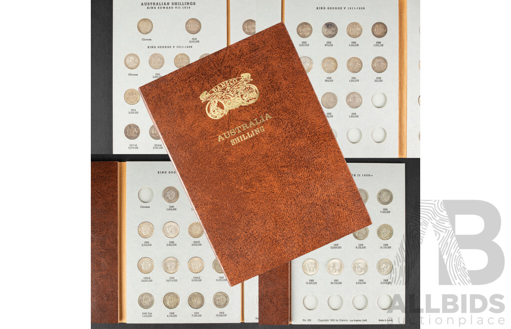 Australian Dansco Silver Shilling Album 1910 to 1963, Lacking KGVI Obverse Example