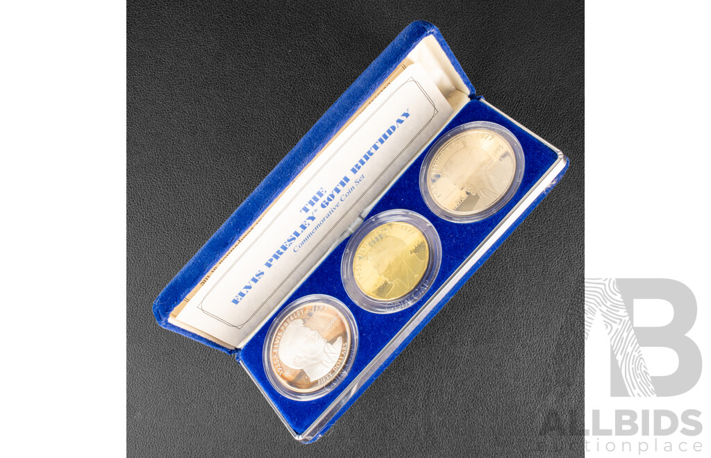 Republic of the Marshall Islands 1995 Elvis Presley Three Coin Set Including Silver Fifty Dollar .999
