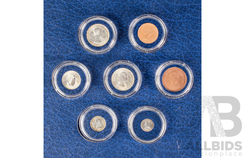 Sherwood Album of Australian Queen Elizabeth II Predecimal Coins .500