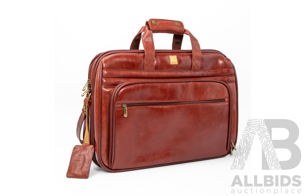 Condotti Dark Red/Brown Leather Business Bag