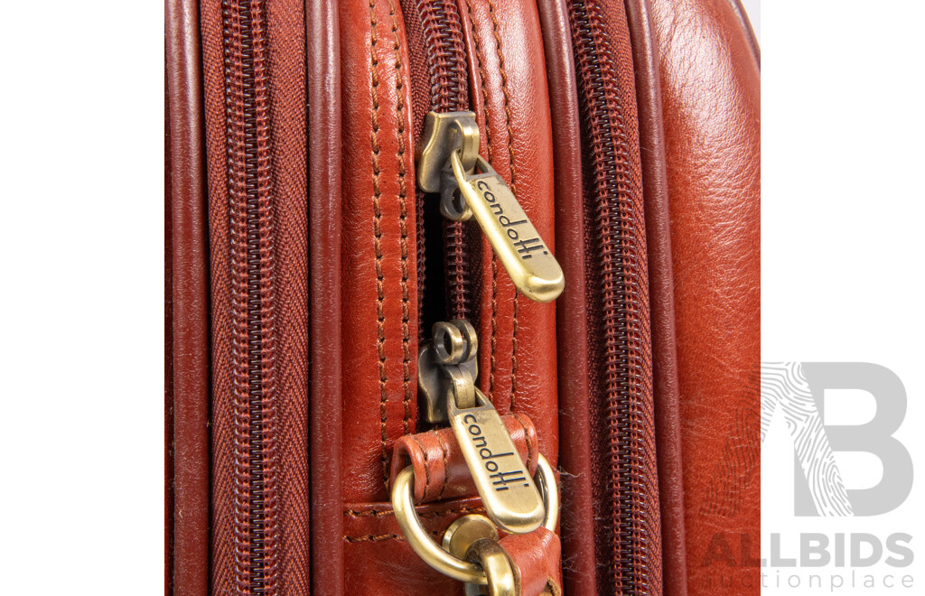 Condotti Dark Red/Brown Leather Business Bag