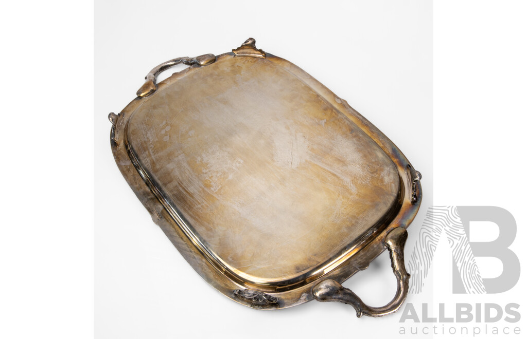 Antique British Sterling Silver Two-Handled Salver - 355.3gms
