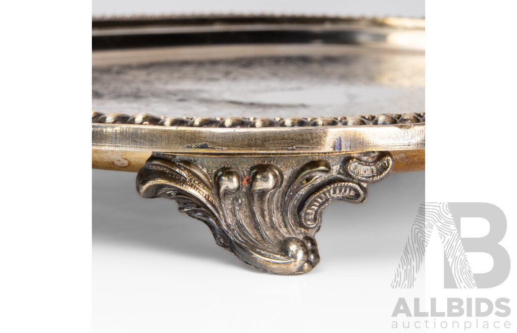Antique British Sterling Silver Two-Handled Salver - 355.3gms