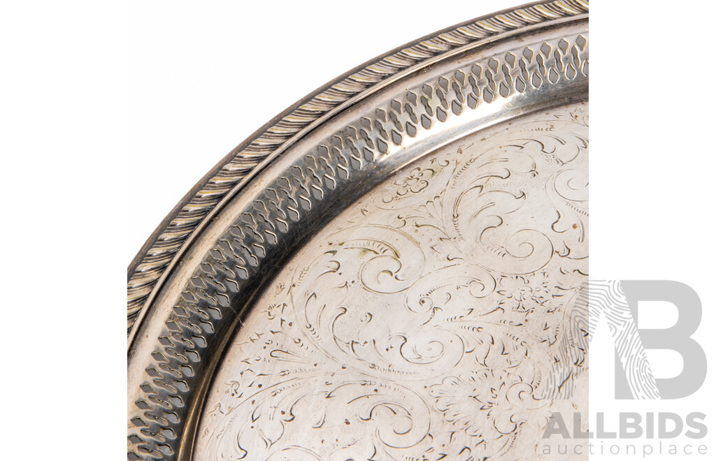 Antique Silver Plated Pierced Tray Plate by F.B. Rogers Silver Co - 6706