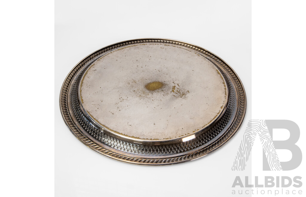 Antique Silver Plated Pierced Tray Plate by F.B. Rogers Silver Co - 6706
