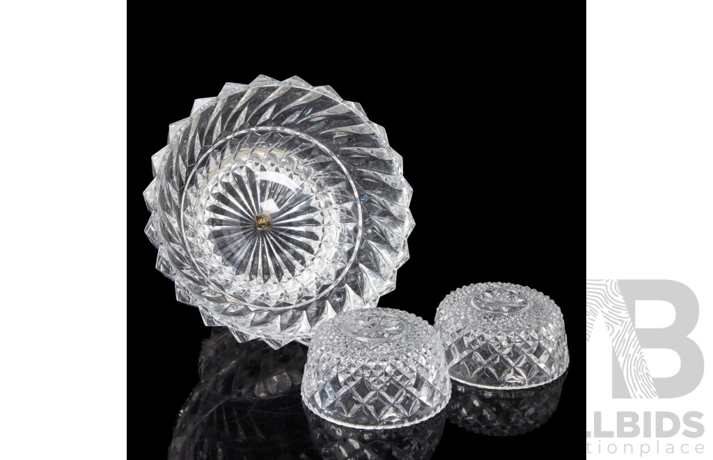 Cut Crystal Bowls by Mikasa, France - Lot of 3