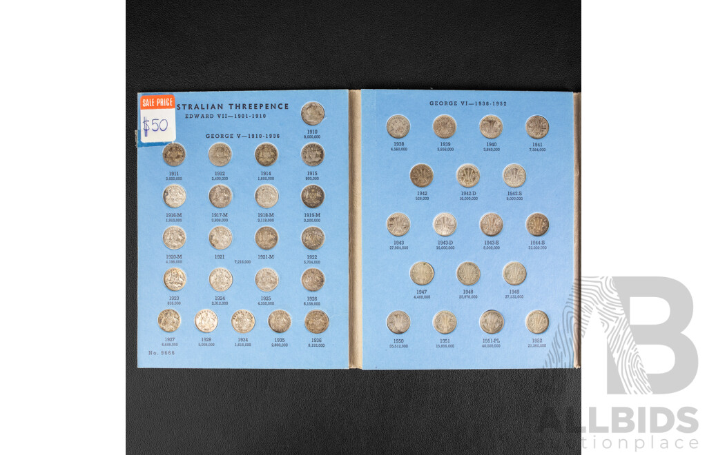 Australian Whitman Silver Threepence Album (Complete)