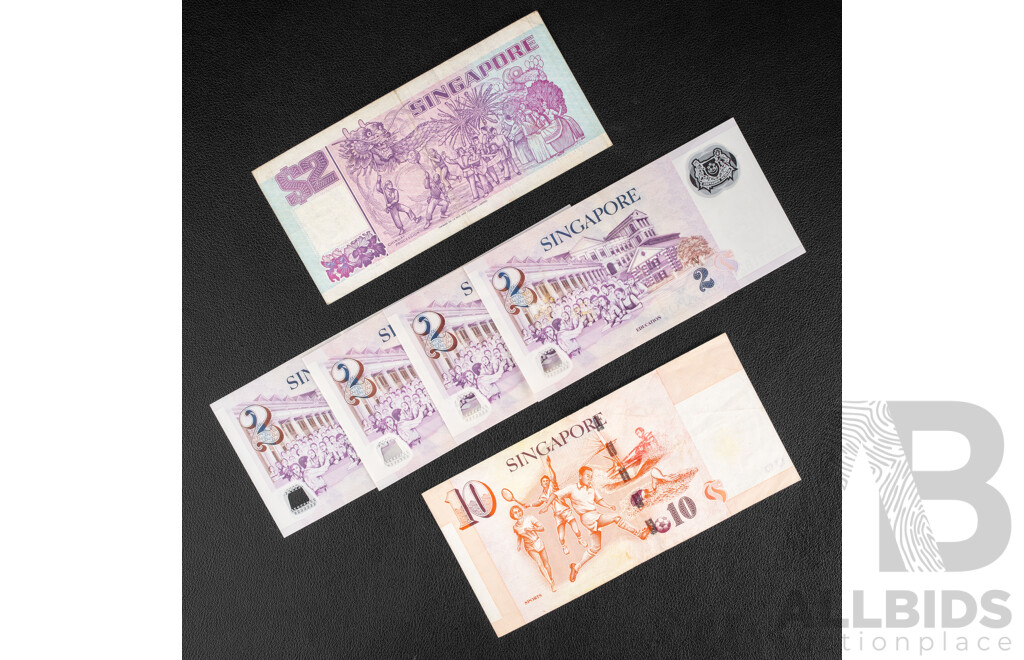 Six Singapore Banknotes