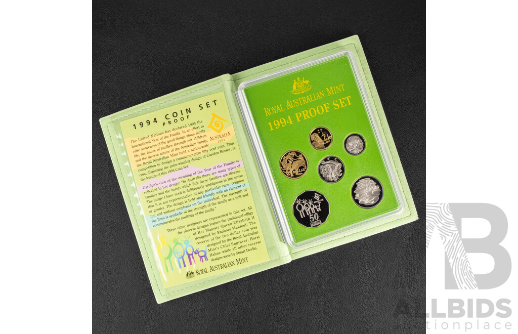 Australian RAM 1994 Six Proof Coin Set, International Year of the Family