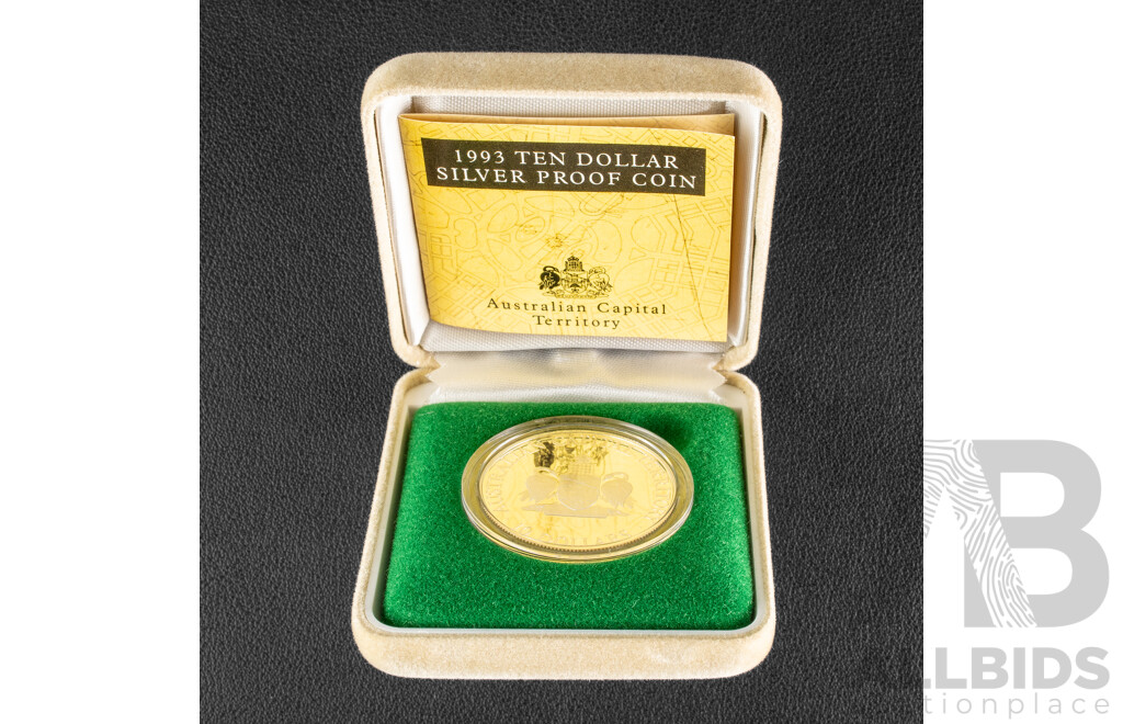 Australian RAM 1993 Silver Proof Ten Dollar Coin, State Series, Australian Capital Territory .925