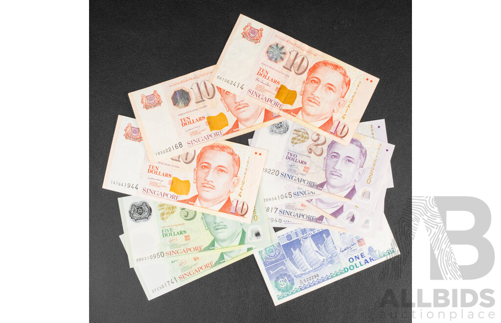 Collection of Vintage Singapore Banknotes