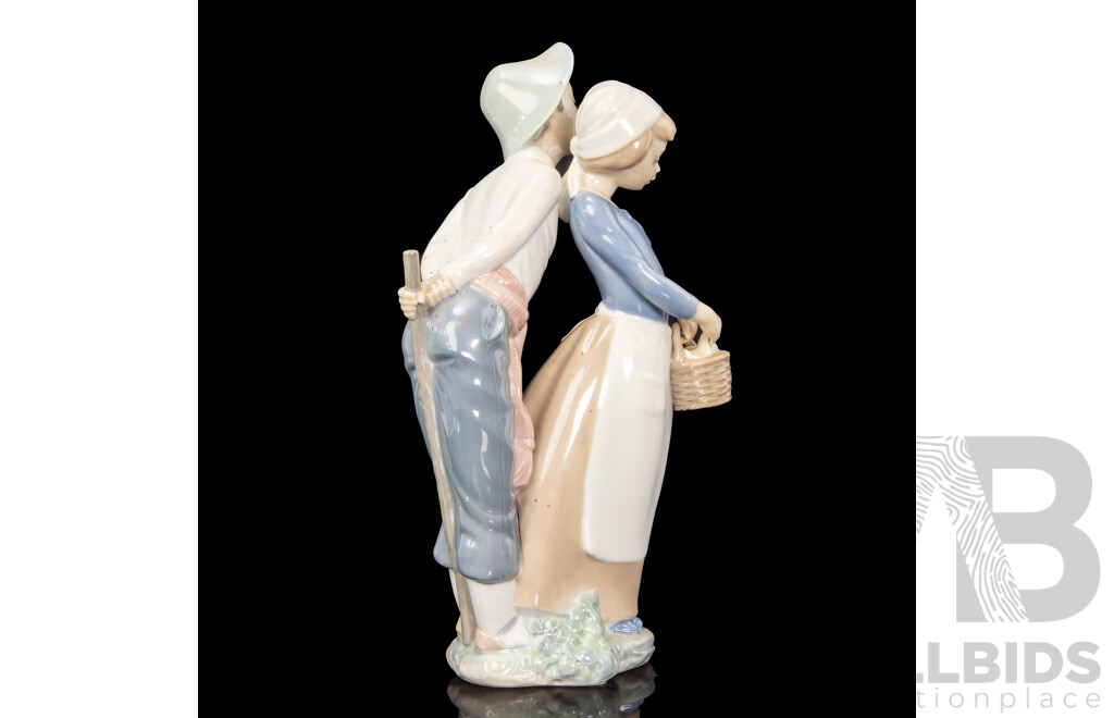 Large Porcelain ‘Goody Basket’ Figures of a Young Couple by Nao for Lladró