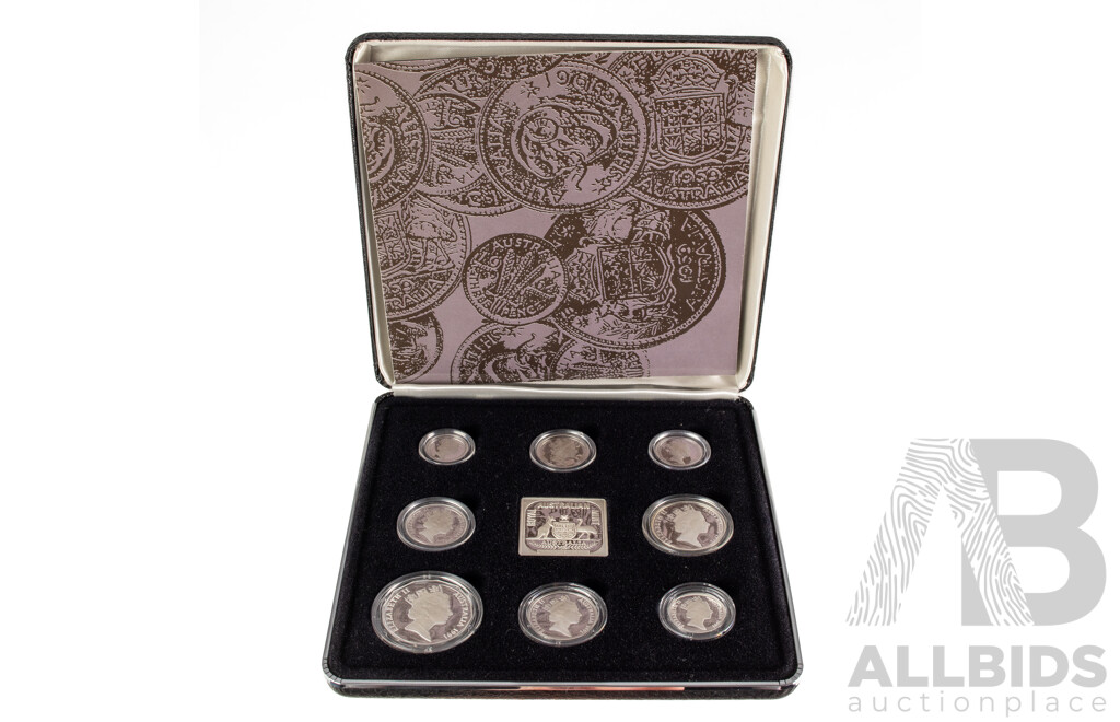 Australian 1991 Masterpieces in Silver Jubilee Proof Coin Set, 25th Anniversary of Decimal Currency .925