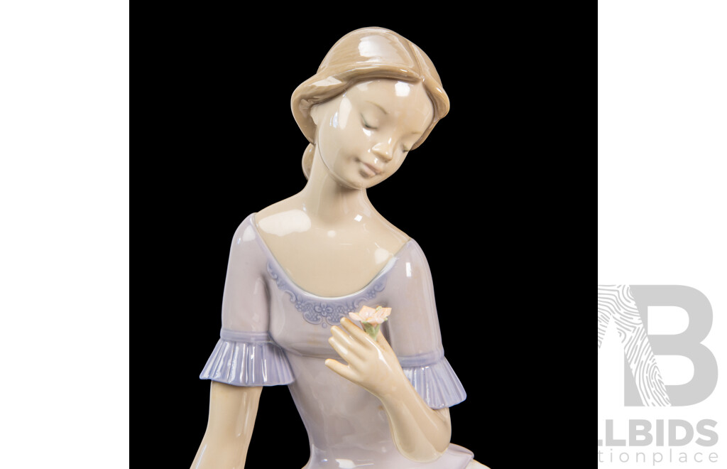Large Porcelain ‘Spring Reflections’ Figure of a Seated Lady by Nao for Lladró