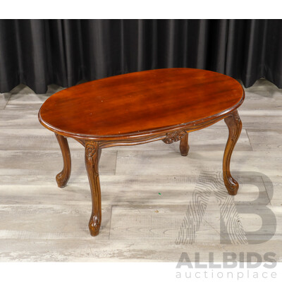 Reproduction Mahogany Oval Coffee Table