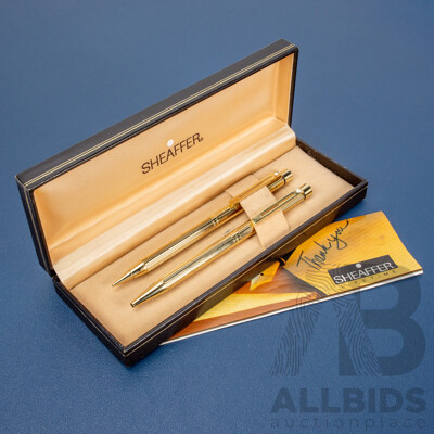 Pair of Gold-Plated Pens – by Sheaffer