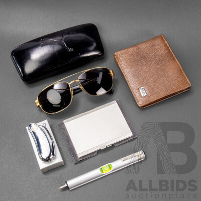 Men's Bundle - Sunnies, Lighter Cover, Wallet, Card Holder & Multi Tool - Lot of 5
