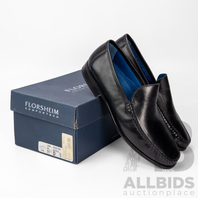 Pair of Florsheim Men's Black Leather Loafers, Size 11.5