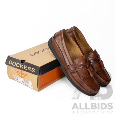 Pair of Dockers Men's Brown Leather Tassel Loafers, Size 12