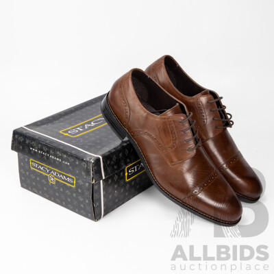 Pair of Stacy Adams Men's Brown Leather Dress Shoes, Size 12