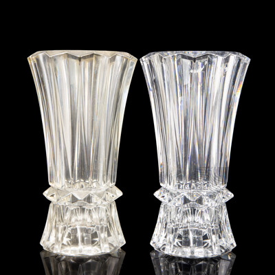 Pair of Mikasa Crystal Rainier Pattern Vases