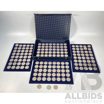 Numis Multi Tray Coin Album of Australian Fifty Cent Coins Including 1970 Cook, 1977 Jubilee, 1981 Charles and Diana, 1982 Commonwealth Games, 1988 Bicentennial, 1994 Australia Day, 1998 Bass/Flinders ................