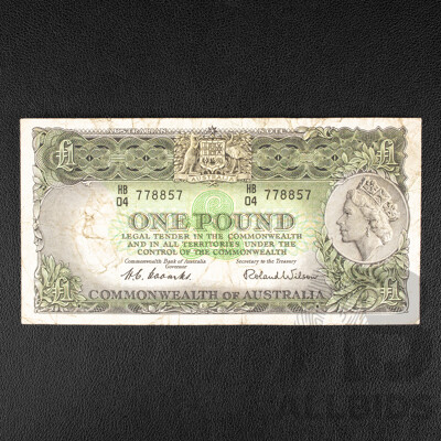 Australian 1953 One Pound Note Coombs/Wilson, R33, HB65 831770