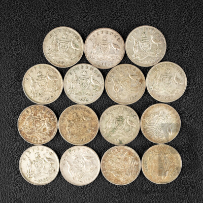 Fifteen Australian Silver Sixpence Spanning 1950 to 1963  .500