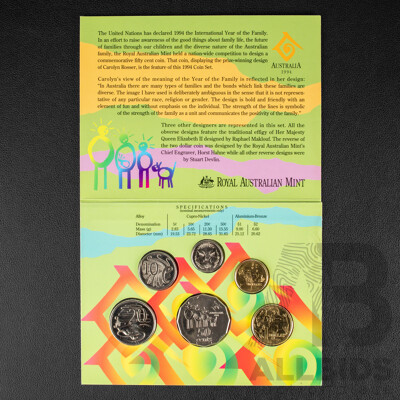 Australian RAM 1994 Six UNC Coin Set, International Year of the Family