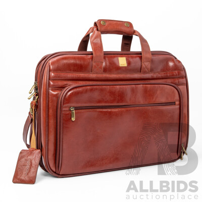 Condotti Dark Red/Brown Leather Business Bag