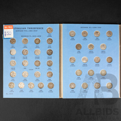 Australian Whitman Silver Threepence Album (Complete)