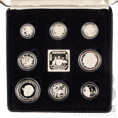 Australian 1991 Masterpieces in Silver Jubilee Proof Coin Set, 25th Anniversary of Decimal Currency .925