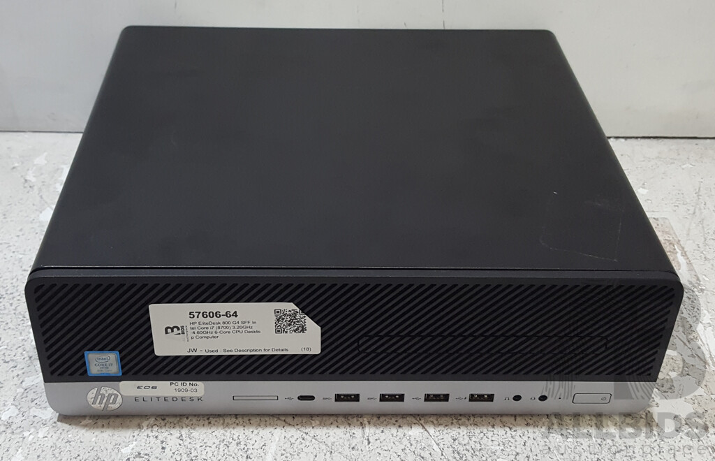 HP EliteDesk 800 G4 SFF Intel Core i7 (8700) 3.20GHz-4.60GHz 6-Core CPU Desktop Computer