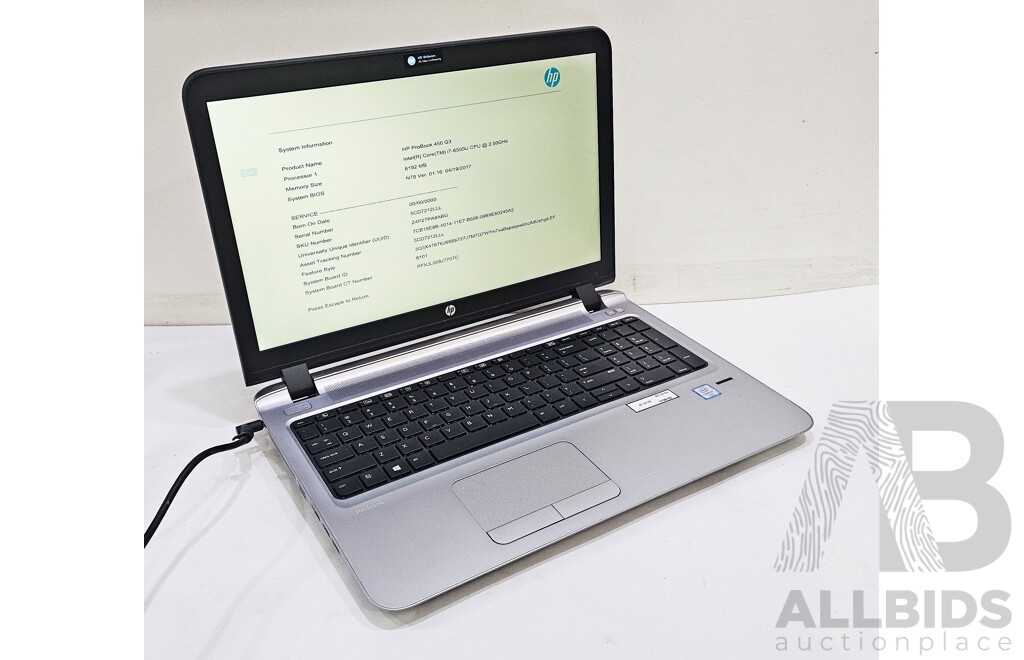HP ProBook 450 G3 Intel Core I7 (6500U) 2.60GHz-3.10GHz 2-Core CPU 15.6-Inch Laptop