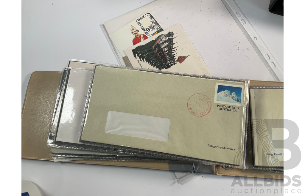 Four Albums of International Post Cards and First Day Cover Including Australia, Holland, USA, Shanghai, Scotland, Gibraltar, Germany, New Zealand, Japan Denmark, Fiji, Thailand