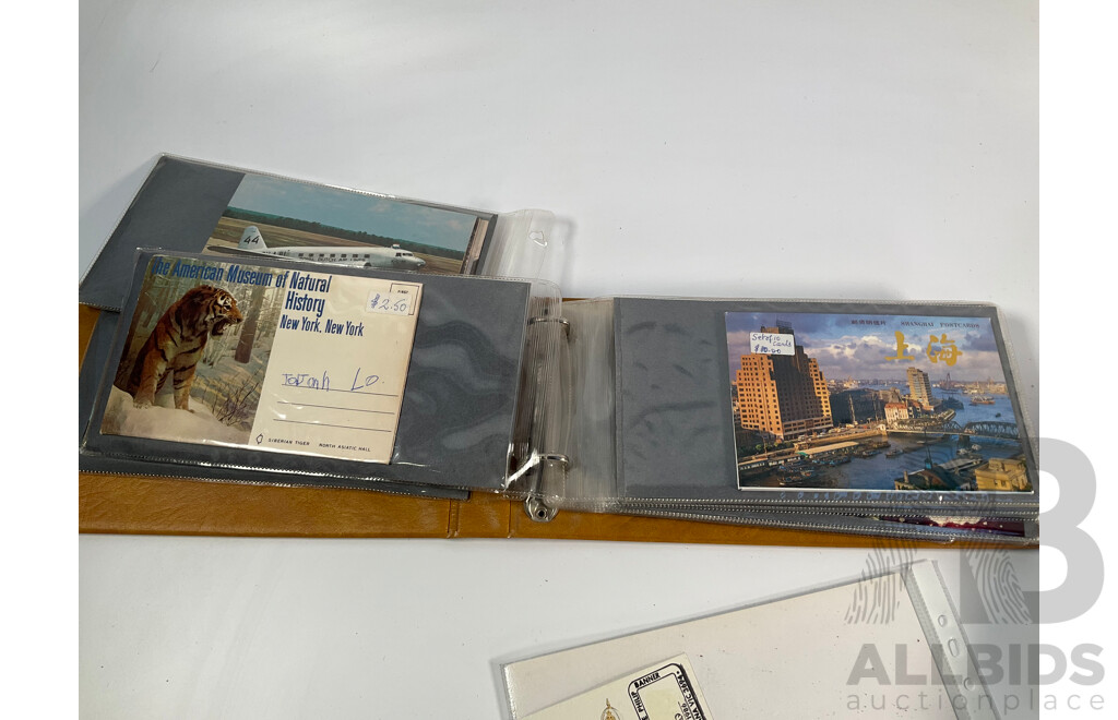 Four Albums of International Post Cards and First Day Cover Including Australia, Holland, USA, Shanghai, Scotland, Gibraltar, Germany, New Zealand, Japan Denmark, Fiji, Thailand