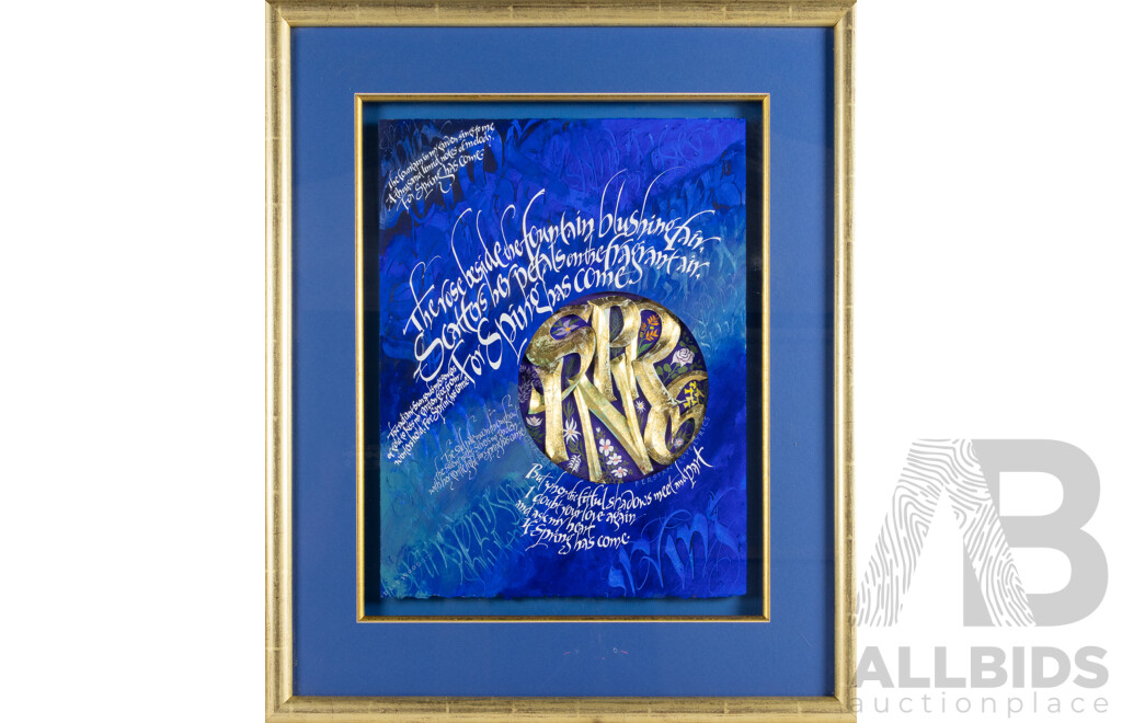 Dave Wood, (20th Century, British-Born Australian, 1954-), Spring - Persian Love Lyrics (2000), Wonderful Original Mixed Media, 76 x 62 cm (frame)