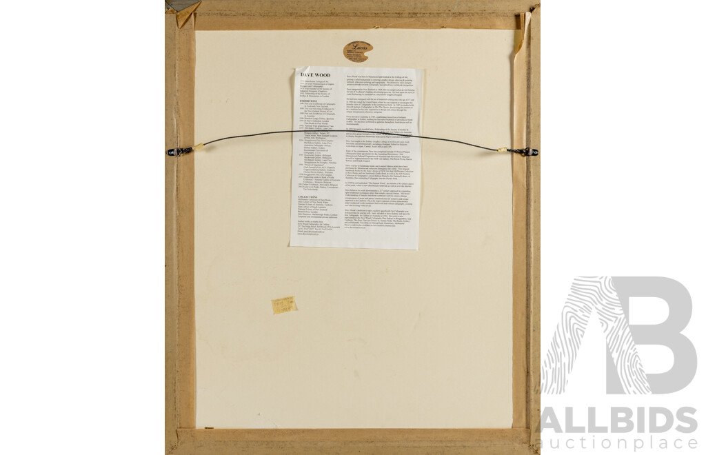 Dave Wood, (20th Century, British-Born Australian, 1954-), Spring - Persian Love Lyrics (2000), Wonderful Original Mixed Media, 76 x 62 cm (frame)