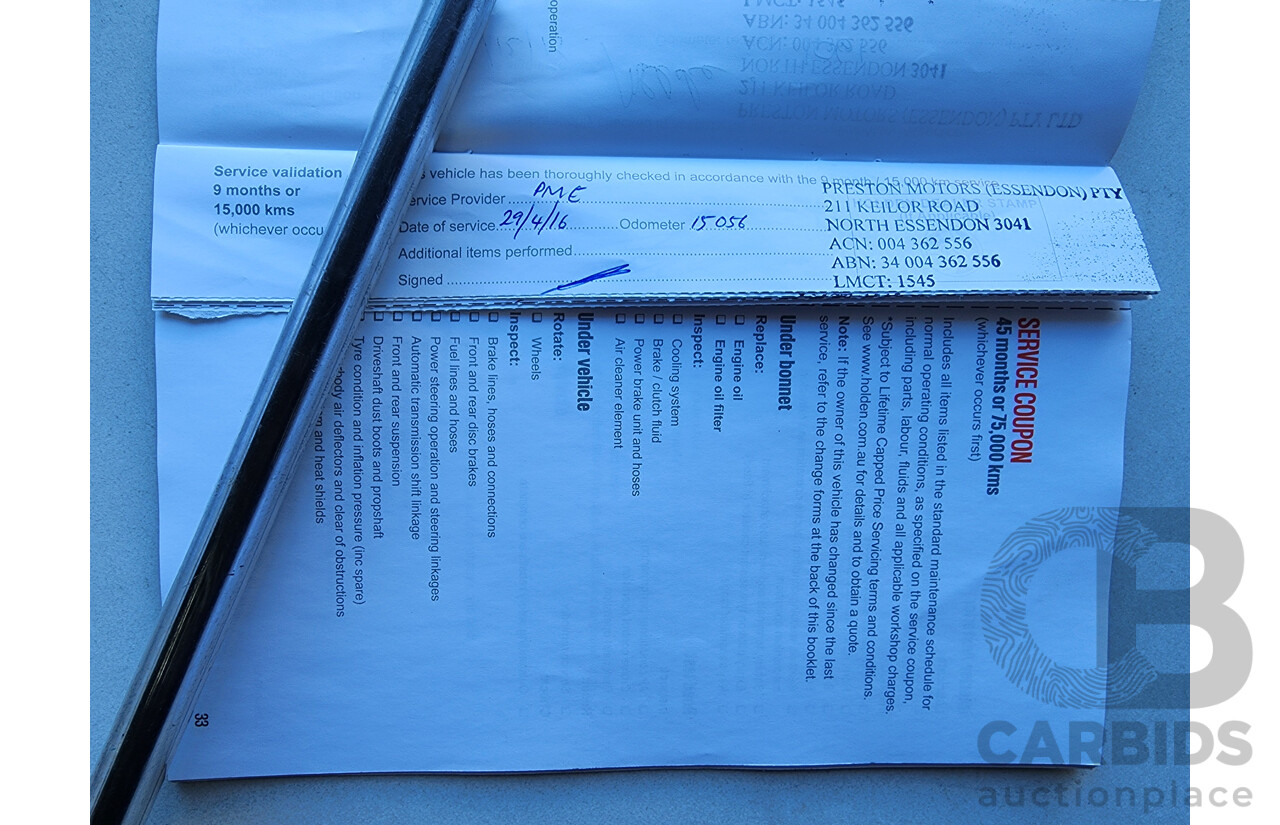 9/2015 Holden Commodore SV6 VF MY15 4d Sedan Green 3.6L