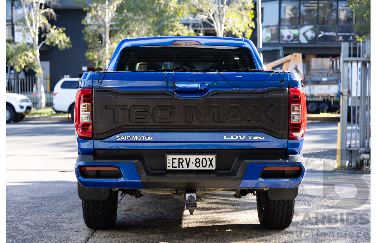 01/2022 Ldv T60 MAX PRO (4x4) 4x4 SK8C Double Cab Utility Blue Turbo Diesel 2.0L