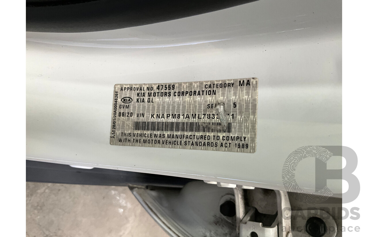 06/2020 Kia Sportage S (FWD) QL MY20 4d Wagon Snow White Pearl 2.0L