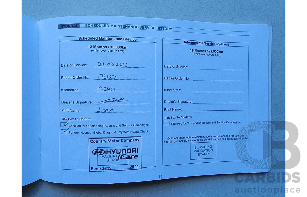 4/2012 Hyundai Ix35 Elite (awd) LM MY11 4d Wagon Blue 2.0L