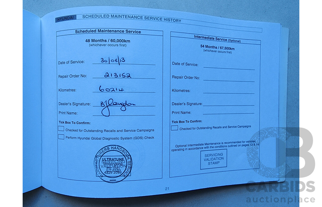 4/2012 Hyundai Ix35 Elite (awd) LM MY11 4d Wagon Blue 2.0L