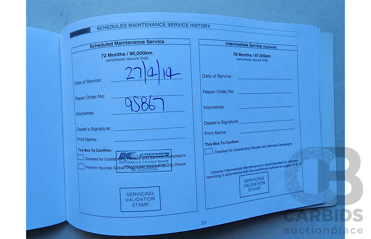 4/2012 Hyundai Ix35 Elite (awd) LM MY11 4d Wagon Blue 2.0L