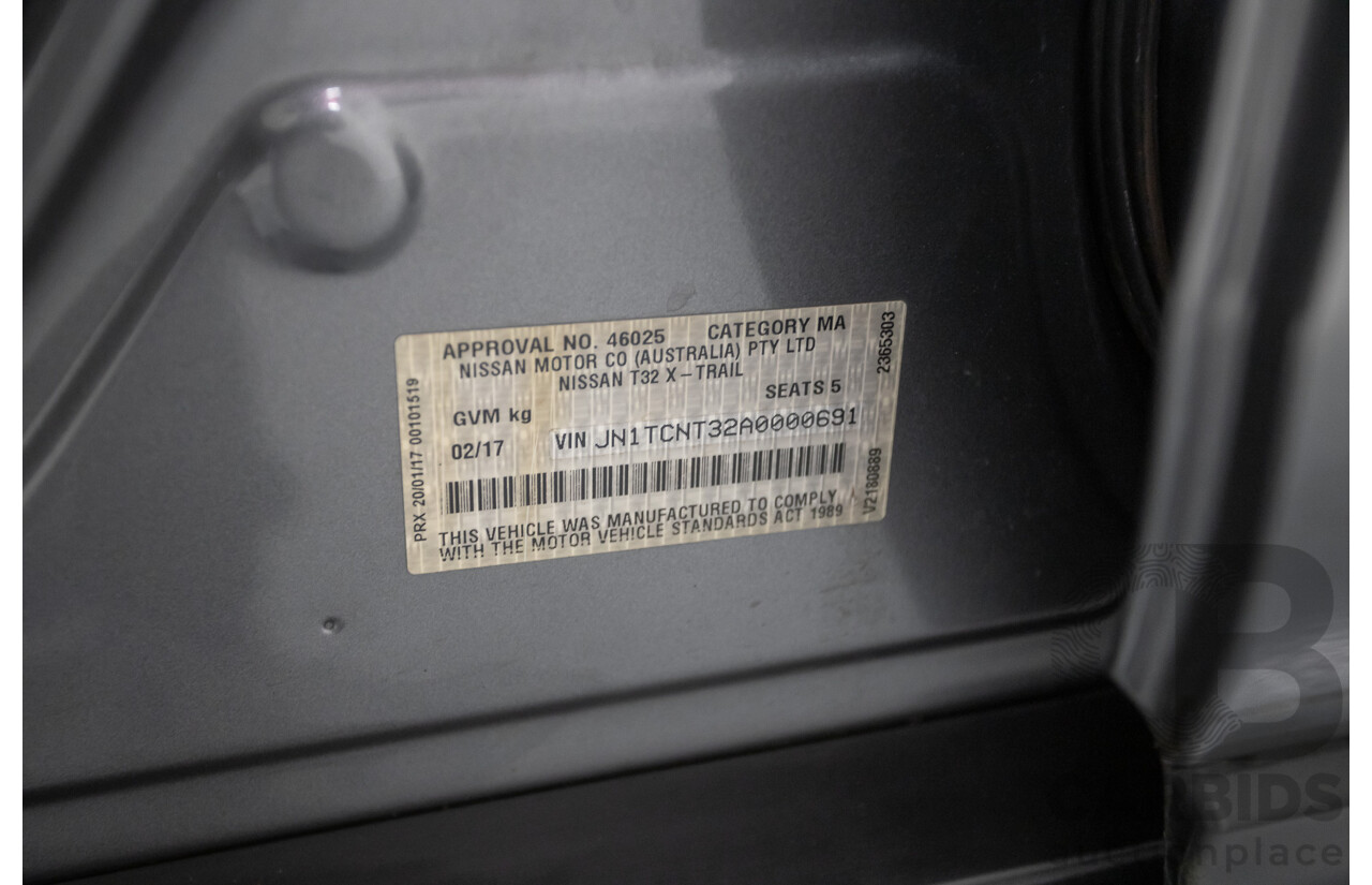 02/2017 Nissan X-Trail TL (4WD) T32 4D Wagon Gun Grey Turbo Diesel 1.6L