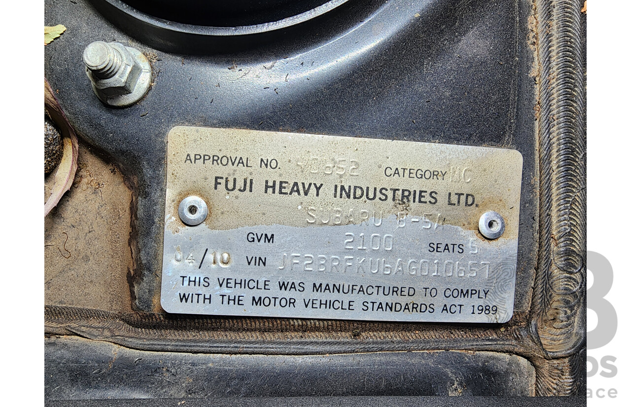 4/2010 Subaru Outback 3.6R MY10 4d Wagon Grey 3.6L