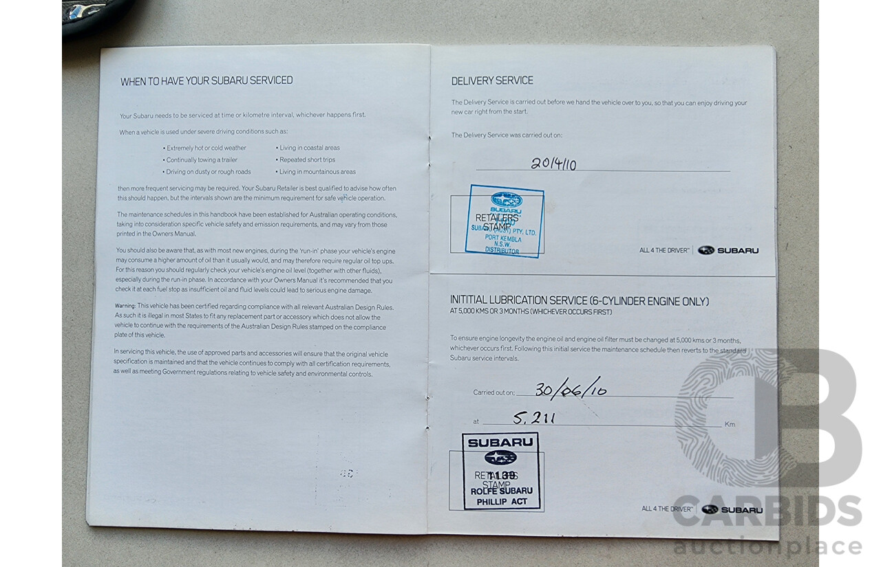 4/2010 Subaru Outback 3.6R MY10 4d Wagon Grey 3.6L