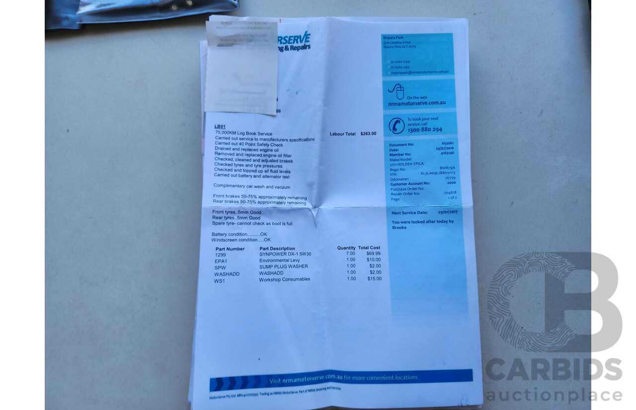 3/2011 Holden Epica CDXi EP MY11 4d Sedan Grey 2.5L